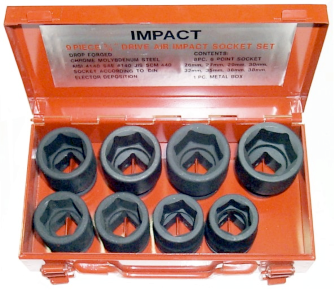 8 Piece 3/4" Drive Metric Impact Sockets T&E Tools 98508