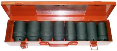 8 Piece 3/4" Drive Metric Deep Impact Sockets T&E Tools 98508L