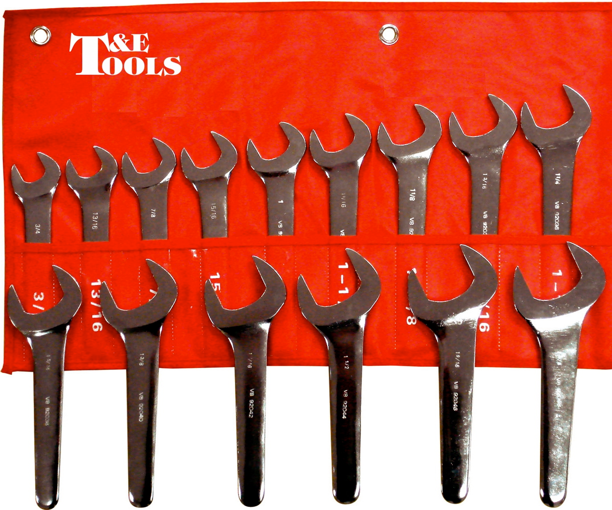 15 Piece SAE Open End Service Wrench Set  T&E Tools 99215