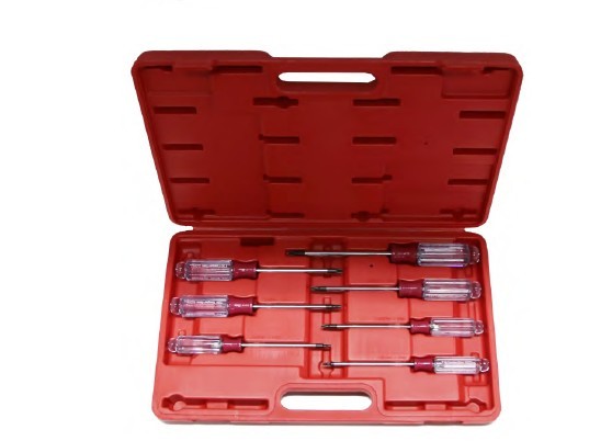 7 Piece Acetate Tamper Torx Screwdriver Set T10 - T40 T&E Tools A78007