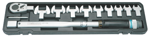 11 Piece Interchangeable Head Torque Wrench Set (30 to 150ft/lbs 40 to 210Nm) T&E Tools ATP150F11SET