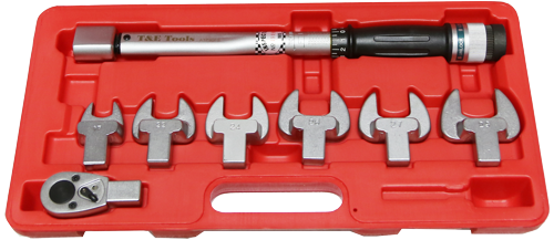 8Pc. Interchangeble Head Torq Wrench Set T&E Tools ATP80F8SET