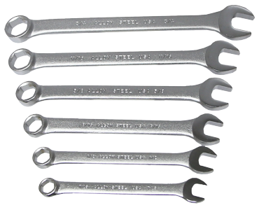 6Pc 6Pt. Combination Wrenches 7/16" to 3/4" T&E Tools BW7