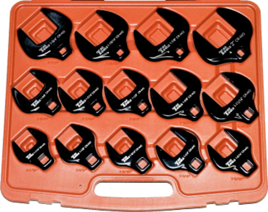 14Pc. SAE 1/2"Dr. Open End Crowsfoot Wrench Set T&E Tools CF1400
