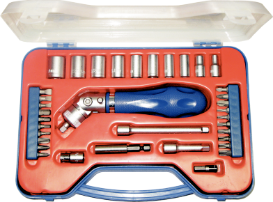 36 Piece 1/4"Drive Metric Socket & Bit Set T&E Tools CL136