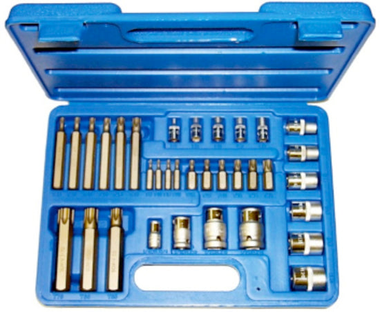34 Piece Tamper Torx-R Bit & Socket Set T&E Tools CL140
