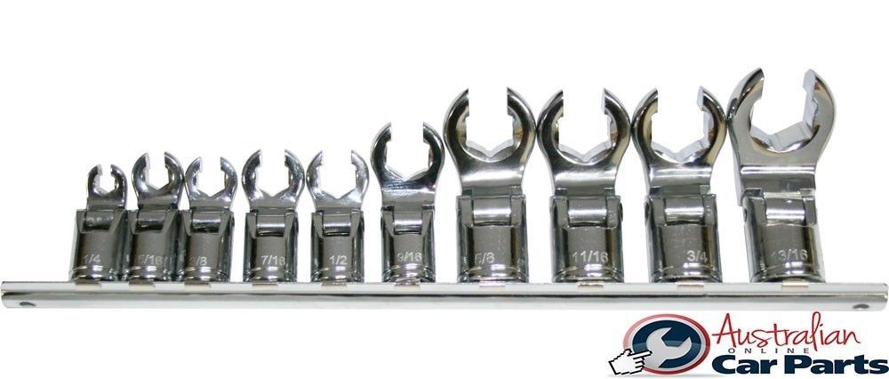 10 Piece Flex Head Flare Nut Sockets T&E Tools CM620A