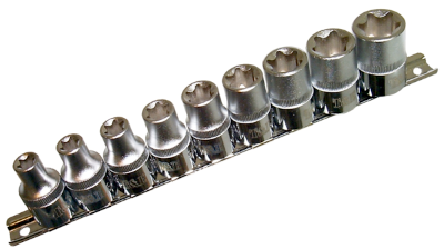 9 Piece E-Series Female Torx-r Sockets T&E Tools E1000