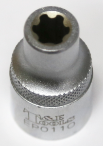 10EP x 1/2" Drive Female Torx Socket T&E Tools EP0110