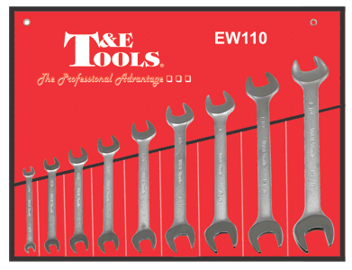 9 Piece SAE Open-End Wrench Set T&E Tools EW110