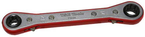 10X12mm, 13X14mm D/E Ratchet Box Wrench  T&E Tools F0234