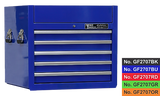 Top Tool Chest 27" Godfather Series 5 Drawer Tool Box Blue T&E Tools TE-GF2705BU