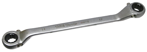 Offset Ratchet Ring Wrench 12 x 14mm Heavy-Duty T&E Tools GW-2M Spanner