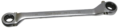 Offset Ratchet Ring Wrench 15 x 16mm Heavy-Duty T&E Tools GW-3M Spanner