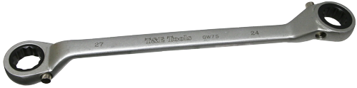 Offset Ratchet Ring Wrench 24 x 27mm Heavy-Duty T&E Tools GW-6M Spanner