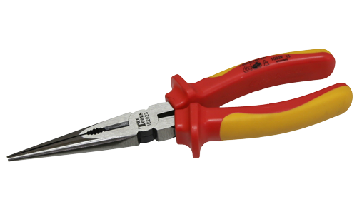 VDE Insulated 8" Long Nose Pliers T&E Tools IS2023
