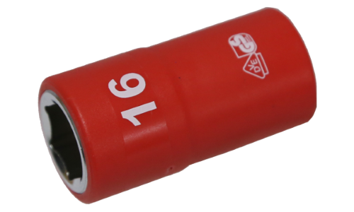 16mm x 1/2"Dr. 6Pt VDE Insulated Socket T&E Tools IS26162