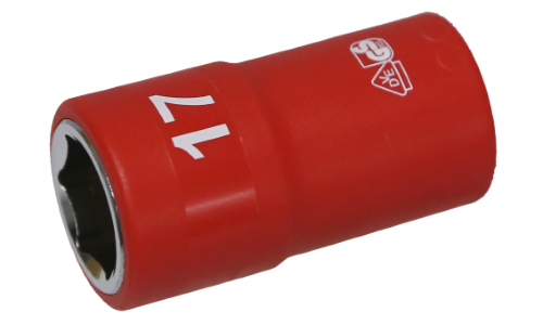 17mm x 1/2"Dr. 6Pt VDE Insulated Socket T&E Tools IS26172