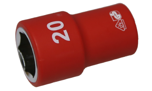 20mm x 1/2"Dr. 6Pt VDE Insulated Socket T&E Tools IS26205