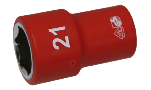 21mm x 1/2"Dr. 6Pt VDE Insulated Socket T&E Tools IS26215