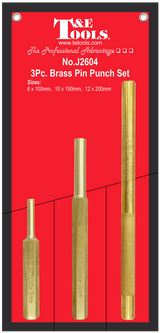 3 Piece Brass Pin Punch Set T&E Tools J2604