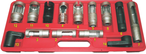 14Pc. Injector & Sensor Socket Set T&E Tools J4295