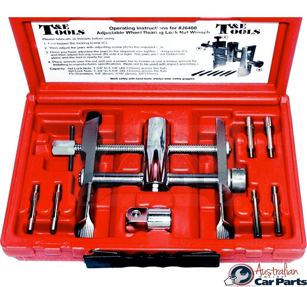 Adjustable Bearing Lock Nut Wrench T&E Tools J6400