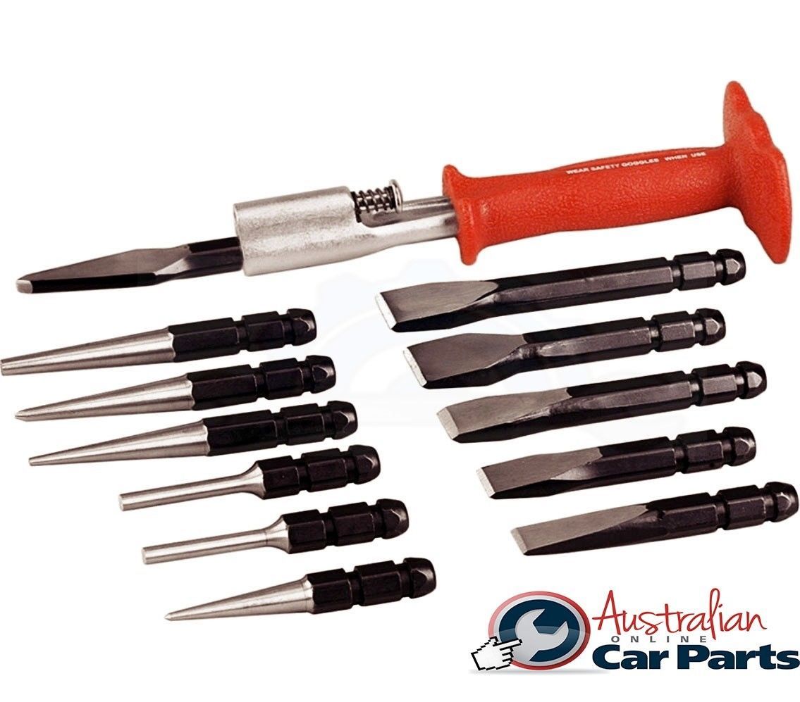 13Pc. Interchange Punch 7 Chisel Set T&E Tools J8413
