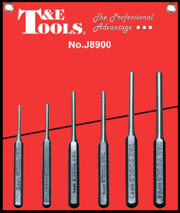 Roll Pin Punch 6 Piece Set (In Vinyl Wallet) T&E Tools J8900