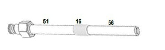 M10 x 1.00mm x 123mm Glow plug Diesel Comp. Adaptor T&E Tools OT033