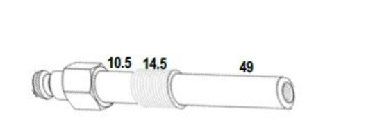 No.OT038 - M10 x 1.00mm x 74mm Glow Plug Diesel Compression Adaptor