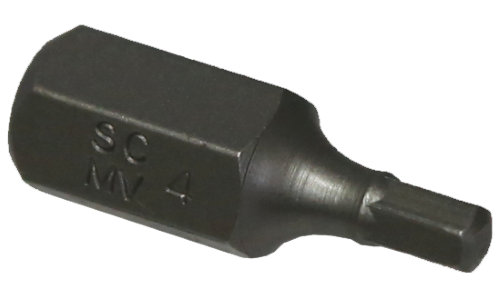 4mm In-Hex x 10mm Hex Bit 30mm Long T&E Tools P5004