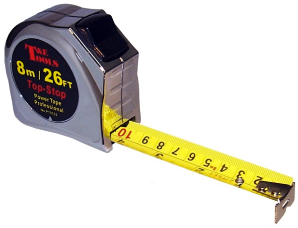 Tape Measure (8M/27ft) T&E Tools PT8025