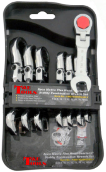 7 Piece SAE Flex-Head Stubby Gear Wrench Set T&E Tools S13107