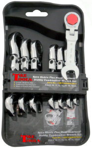 8 Piece Metric Flex-Head Stubby Gear Wrench Set T&E Tools S13108