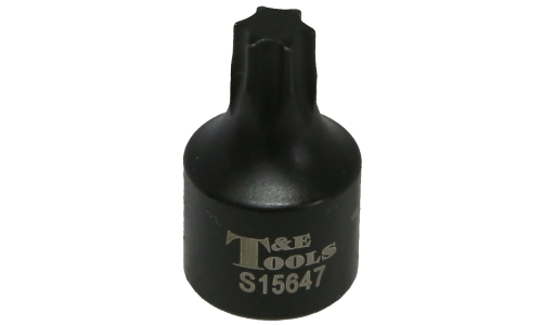 T47 x 3/8" Drive Stubby Tamper Torx-r Impact Socket T&E Tools S15647