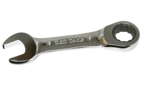 15mm Stubby Gear Ratchet Wrench T&E Tools S51015