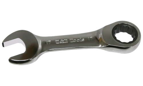 17mm Stubby Gear Ratchet Wrench T&E Tools S51017