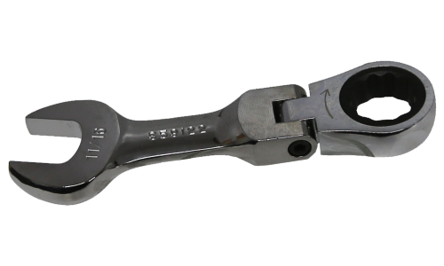 11/16" 12Pt. Stubby Flex-Head Ratchet Wrench T&E Tools S59122