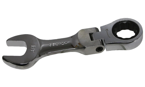 3/4" 12Pt. Stubby Flex-Head Ratchet Wrench T&E Tools S59124