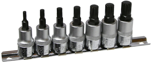 7 Piece Multi-Spline 3/8" Drive Sockets T&E Tools S7601