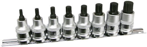 8 Piece Multi-Spline 1/2" Drive Sockets T&E Tools S7602