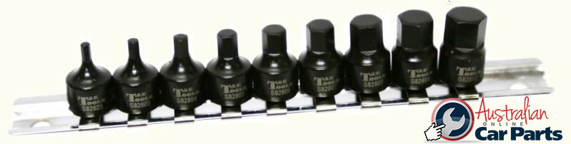 9Pc. 1/4"Dr. Stubby In-Hex Metric Impact Sockets 2.5 - 10mm T&E Tools S79209M