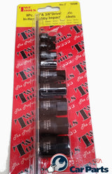 9Pc. 1/4"Dr. Stubby In-Hex Metric Impact Sockets 2.5 - 10mm T&E Tools S79209M
