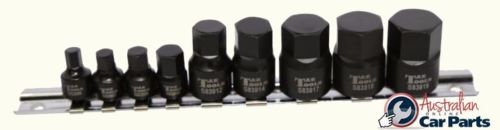 9Pc. 1/4" & 3/8"Dr. Metric In-Hex Stubby Impact Sockets 6 - 19mm T&E Tools S79309M