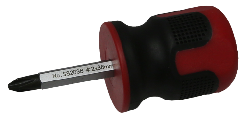 #2 Phillips x 38mm Stubby  S2 Steel Screwdriver T&E Tools S82038