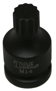 M14 Multi-Spline 1/2" Drive Impact Socket T&E Tools S8714