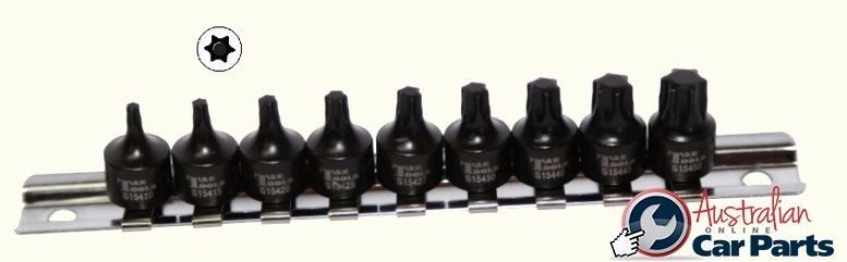 Stubby Torx-r Impact 1/4"Drive Sockets 9Pc. set  T10 - T50 T&E Tools S92909