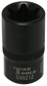 E12 x 1/4"Drive Stubby "E" Series Impact Socket T&E Tools S96212