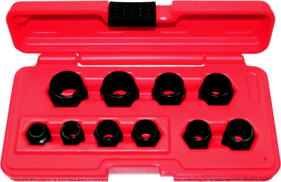 10 Piece Hexagonal Hole-Thru Metric Impact Twist Sockets T&E Tools T1033